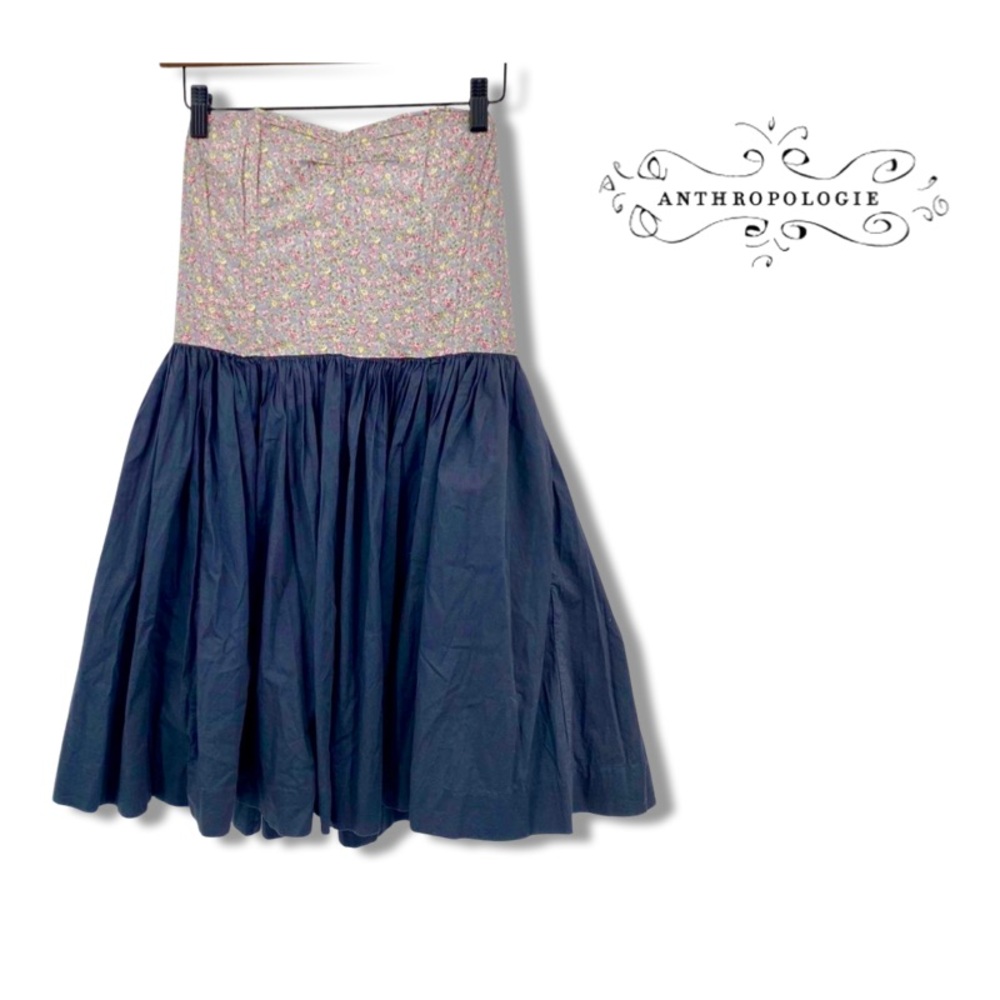 Anthropologie Maeve Addy Strapless Floral
Corset Dress With Pockets